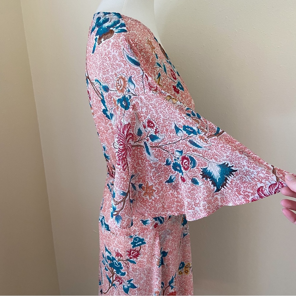 Anthropologie Maeve Adelaide Sheer Floral Wrap Dress - Picture 11 of 16
